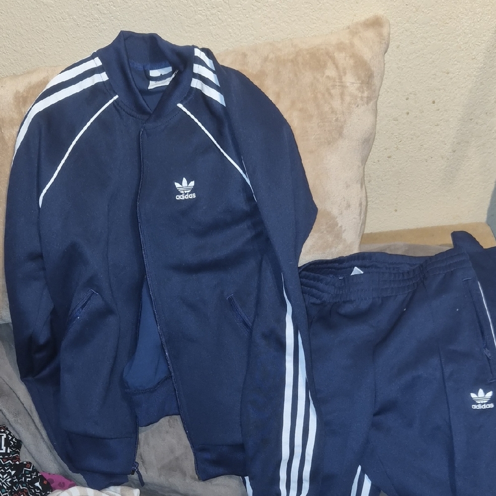 Adidas navy Blue Tracksuit size xs